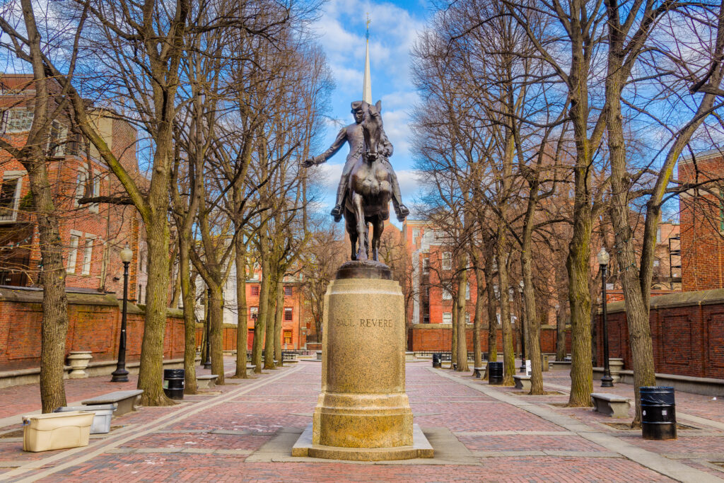 Boston,,Massachusetts,,Usa,At,The,Paul,Revere,Monument.