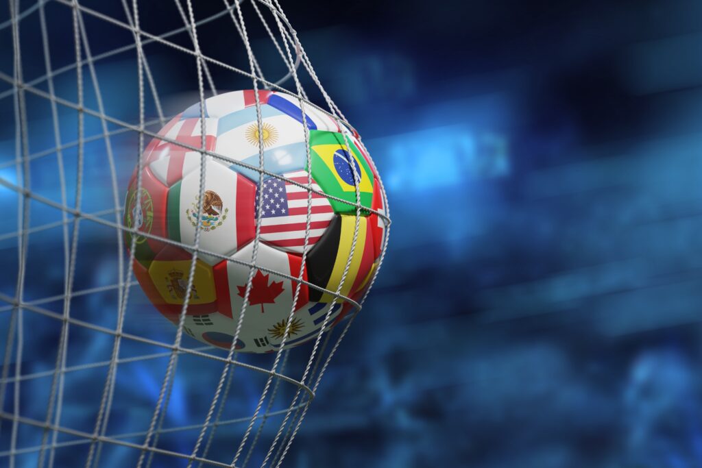 Soccer,Ball,With,2026,World,Championship,Flags,Scoring,The,Goal